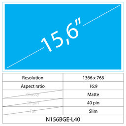 Asus ROG GL502VT-FI 15.6 LCD Slim Matte 40 pin HD