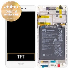 Huawei Nova Smart, Enjoy 6s, Honor 6c - LCD Display + Touch Screen + Frame + Battery (White) - 02351FUU Genuine Service Pack
