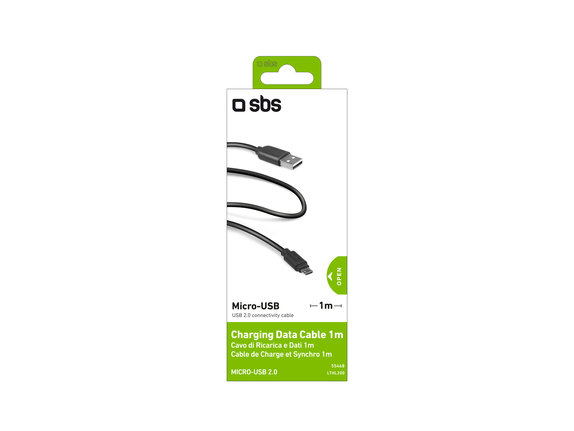 SBS - Micro-USB / USB Cable (1m), black