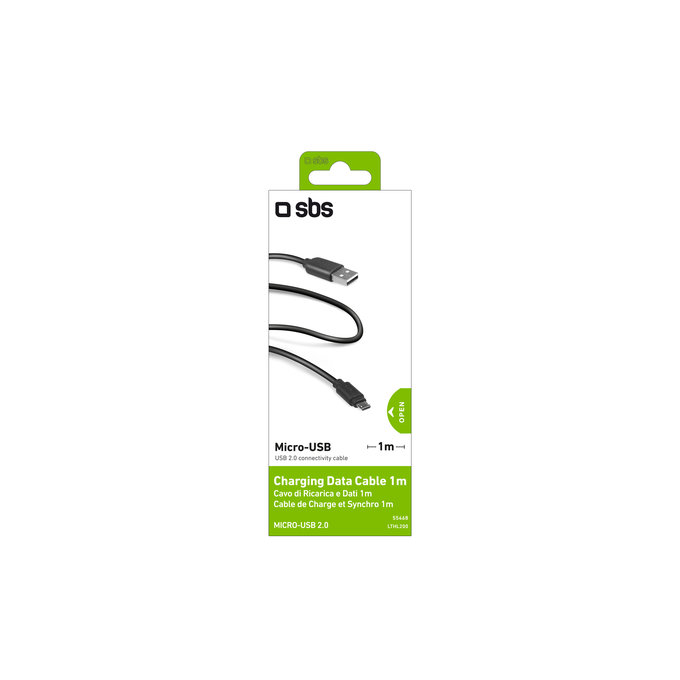 SBS - Micro-USB / USB Cable (1m), black