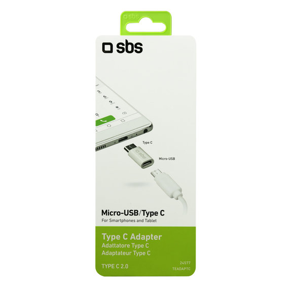 SBS - Adapter Micro-USB / USB-C, white