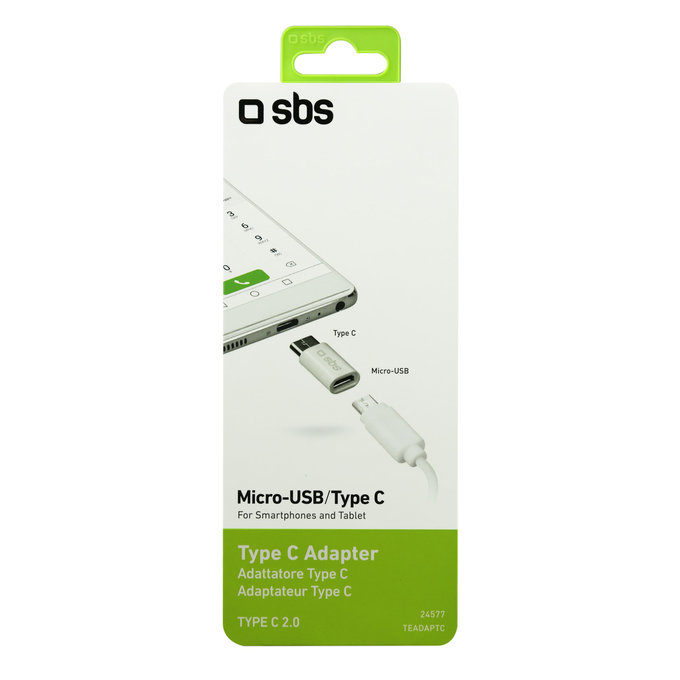 SBS - Adapter Micro-USB / USB-C, white