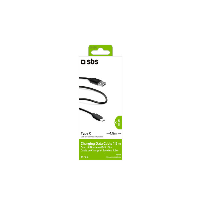 SBS - USB-C / USB Cable (1.5m), black