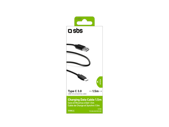 SBS - USB-C / USB Cable (1.5m), black