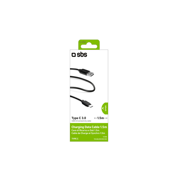 SBS - USB-C / USB Cable (1.5m), black