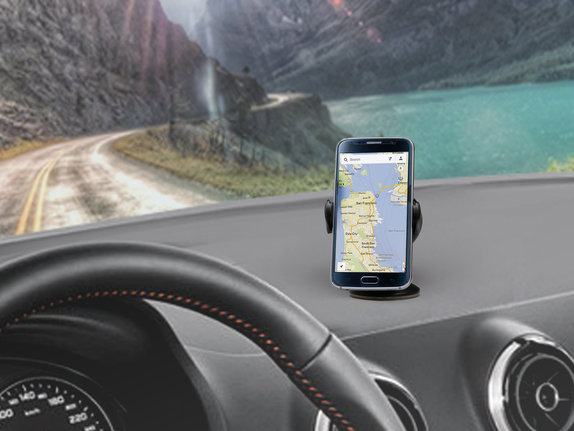 SBS - Universal Car Holder ONE TOUCH with Suction Cup, black
