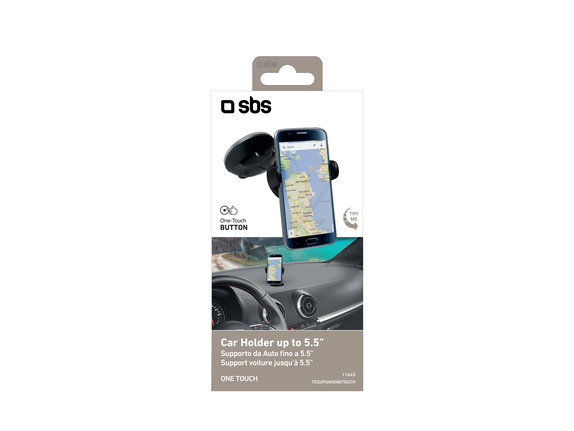SBS - Universal Car Holder ONE TOUCH with Suction Cup, black