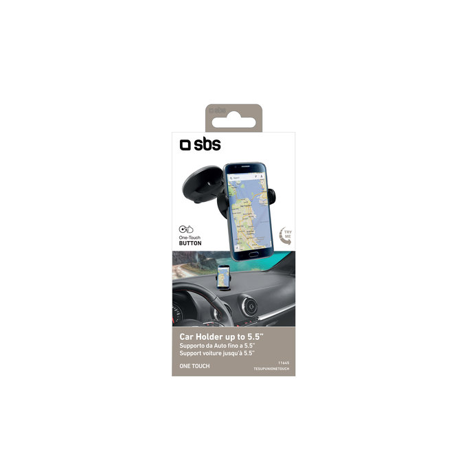 SBS - Universal Car Holder ONE TOUCH with Suction Cup, black