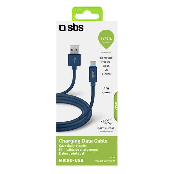 SBS - USB-C / USB Cable (1m), blue
