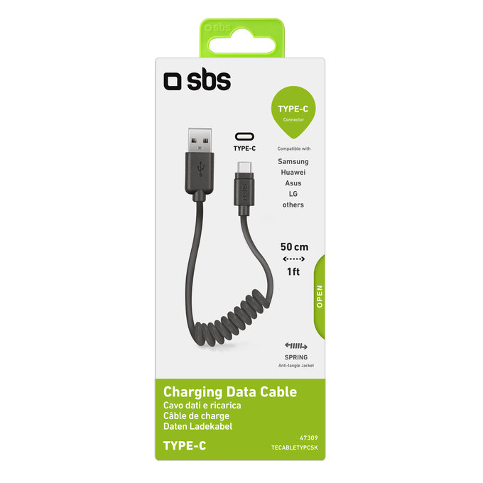 SBS - USB-C / USB Cable (0.5m), black