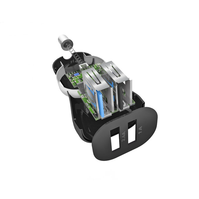 SBS - Car Charger 2x USB, 2.4A, black