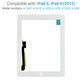 Touch Screen with Home Button for iPad 3, iPad 4, White