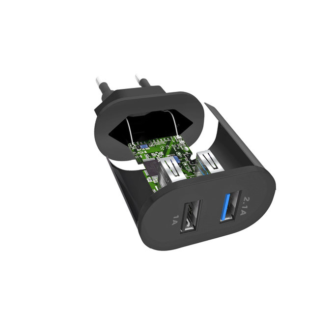 SBS - 10W Charging Adapter 2x USB, black