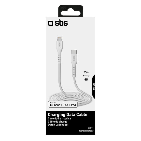 SBS - Lightning / USB-C Cable (2m), white