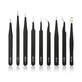 ESD Antistatic Stainless-Steel Tweezer Set 9in1