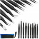 ESD Antistatic Stainless-Steel Tweezer Set 9in1