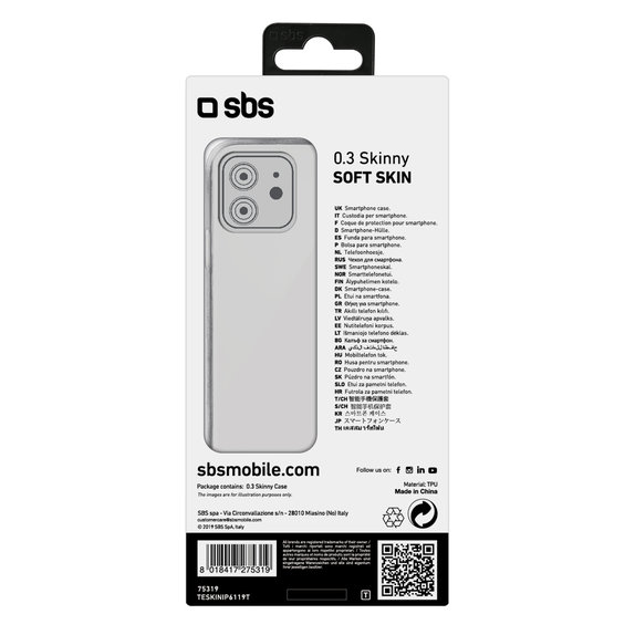 SBS - Case Skinny for iPhone 11, transparent