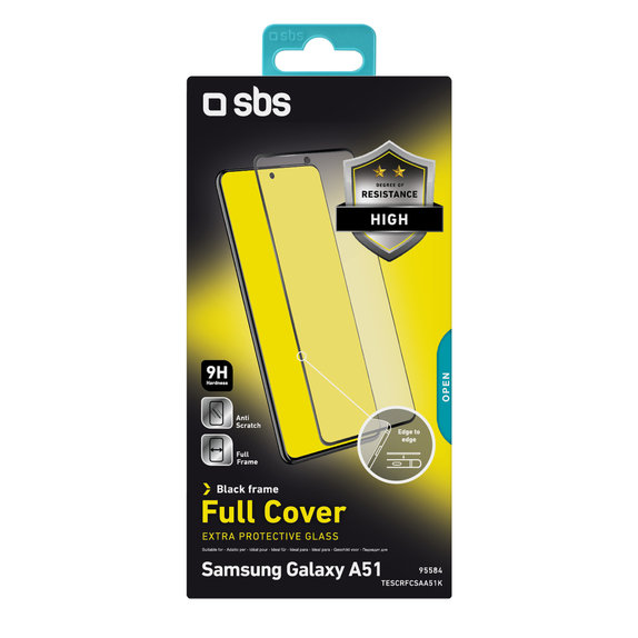 SBS - Tempered Glass Full Cover for Samsung Galaxy A51, A52 & A52 5G, black