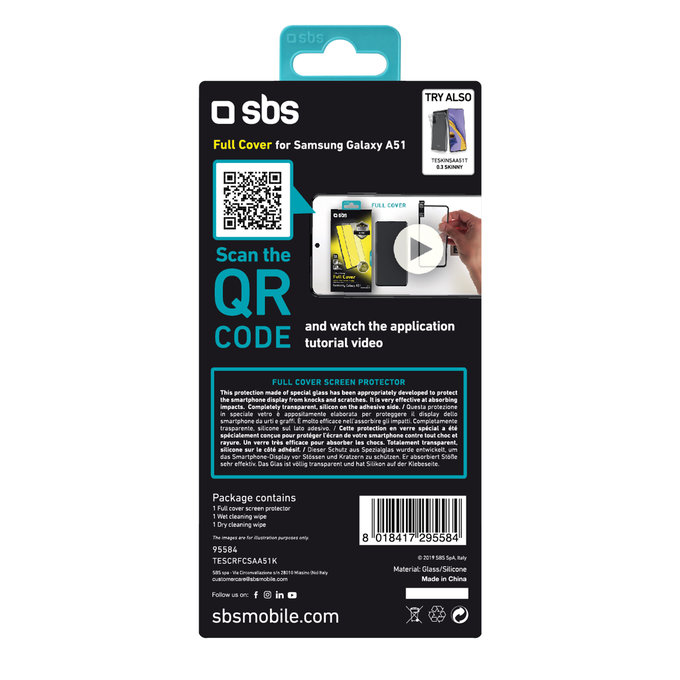 SBS - Tempered Glass Full Cover for Samsung Galaxy A51, A52 & A52 5G, black