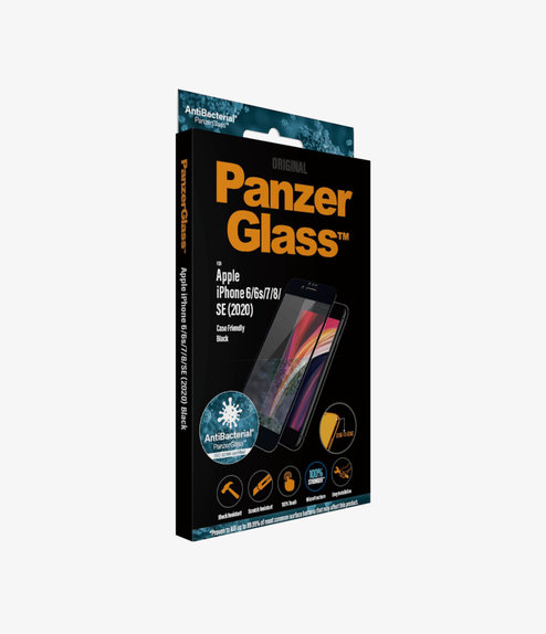 PanzerGlass - Tempered Glass Case Friendly AB for iPhone 6, 6s, 7, 8, SE 2020 & SE 2022, black