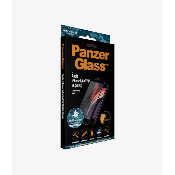PanzerGlass - Tempered Glass Case Friendly AB for iPhone 6, 6s, 7, 8, SE 2020 & SE 2022, black