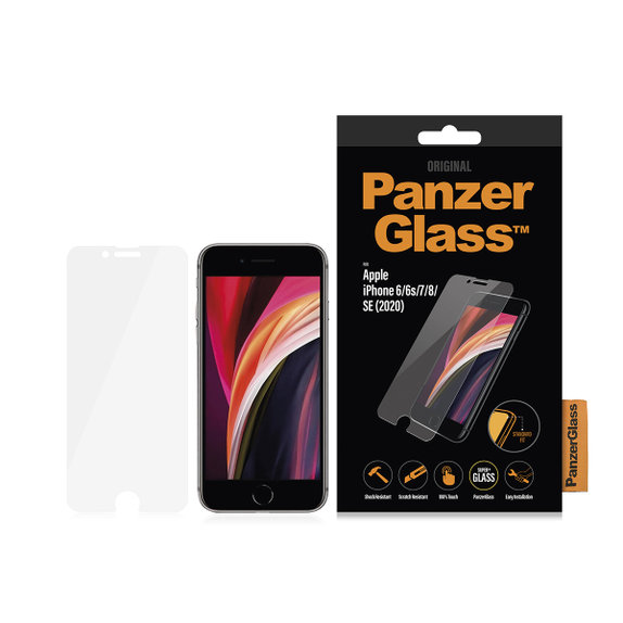 PanzerGlass - Tempered Glass Standard Fit for iPhone SE 2020, 8, 7, 6s, 6, transparent