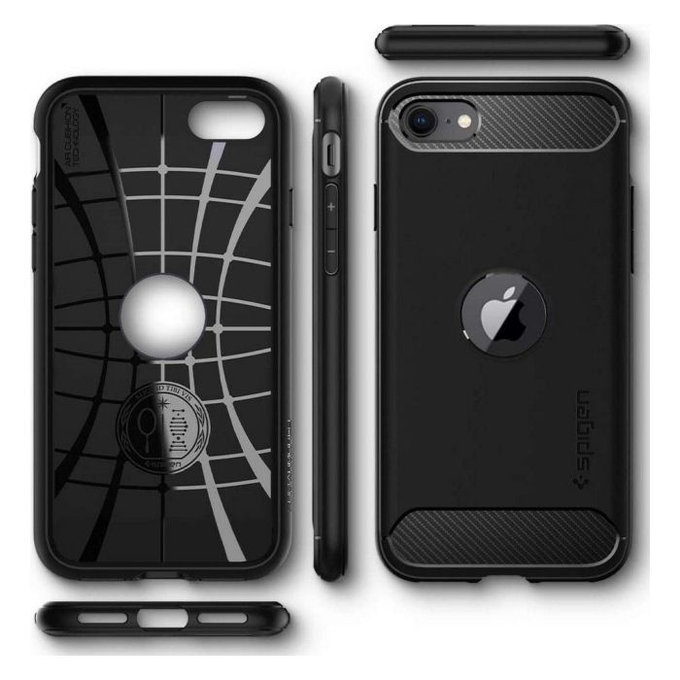 Spigen - Case Rugged Armor for iPhone SE 2020 & SE 2022, black
