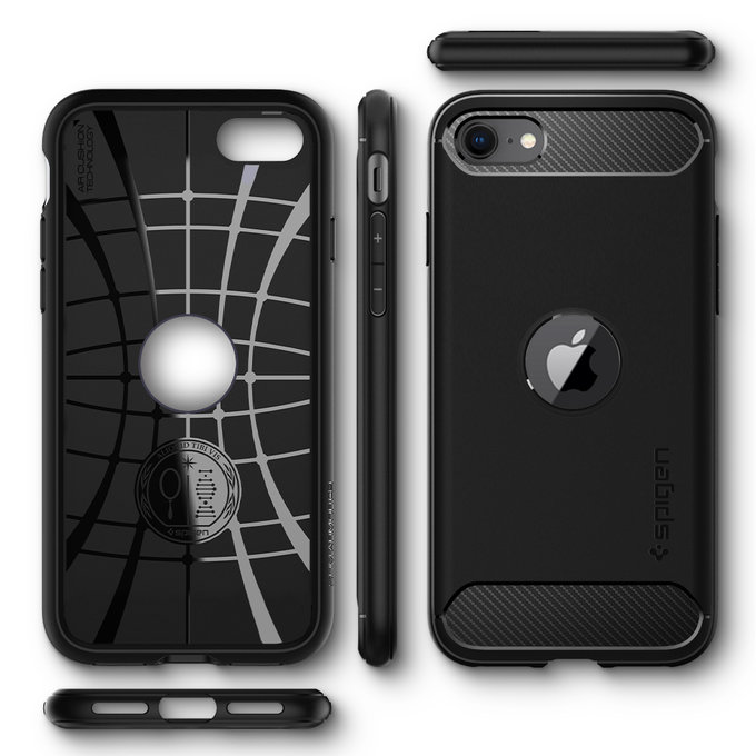 Spigen - Case Rugged Armor for iPhone SE 2020 & SE 2022, black