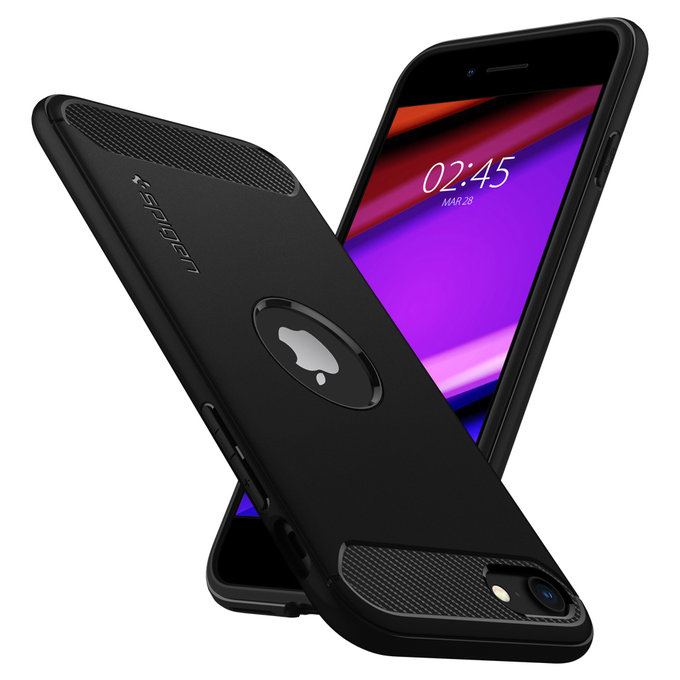 Spigen - Case Rugged Armor for iPhone SE 2020 & SE 2022, black