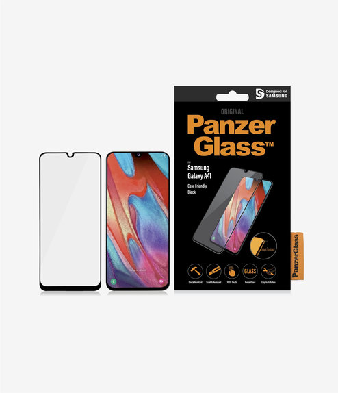 PanzerGlass - Tempered Glass Case Friendly for Samsung Galaxy A41, Black