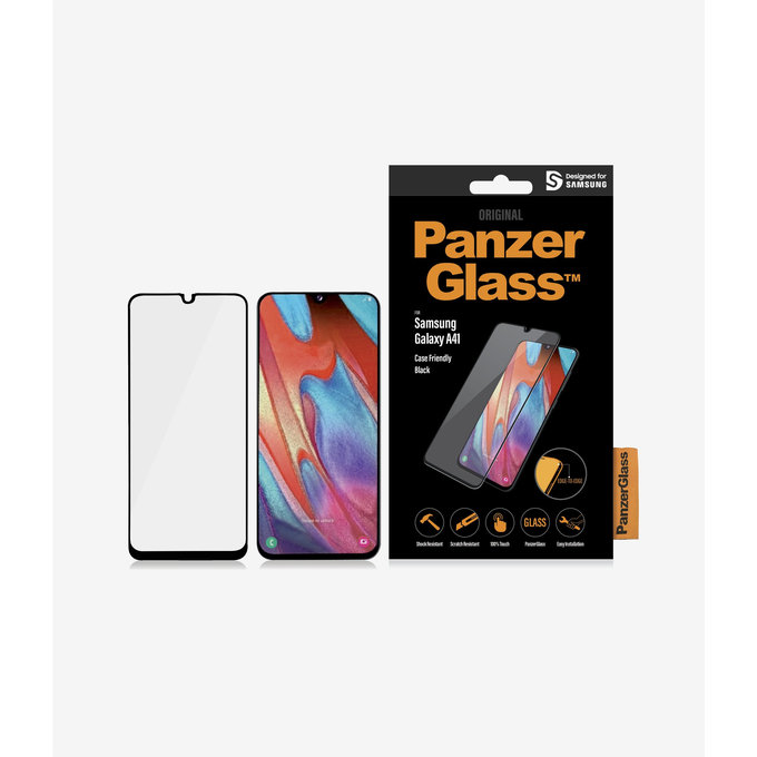 PanzerGlass - Tempered Glass Case Friendly for Samsung Galaxy A41, Black