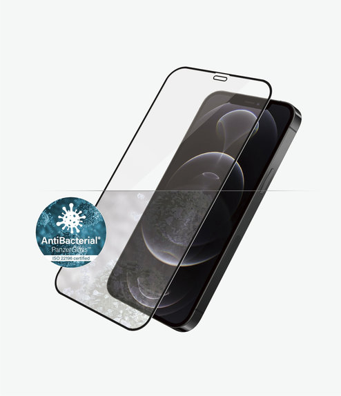 PanzerGlass - Tempered Glass Case Friendly AB for iPhone 12 & 12 Pro, black