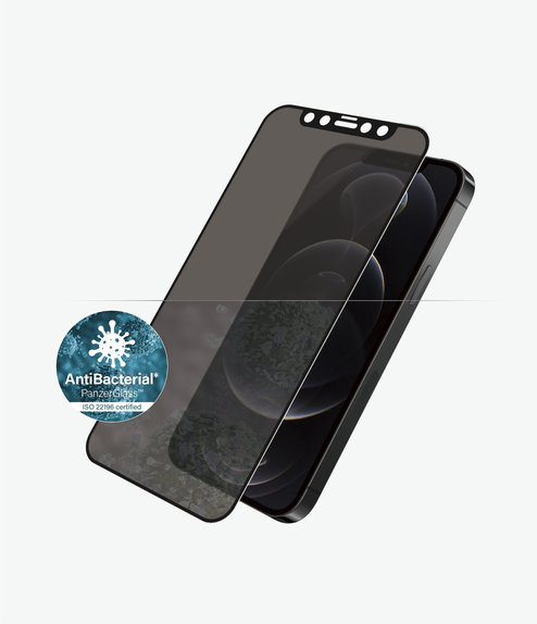 PanzerGlass - Tempered Glass Privacy Case Friendly AB for iPhone 12 & 12 Pro, black