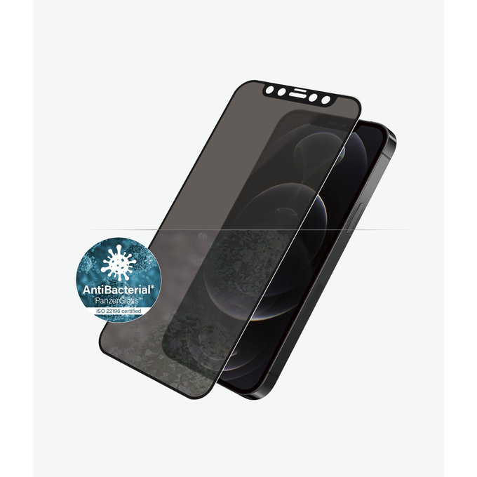 PanzerGlass - Tempered Glass Privacy Case Friendly AB for iPhone 12 & 12 Pro, black