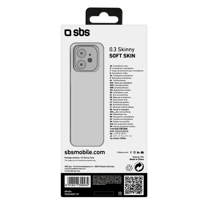 SBS - Case Skinny for iPhone 12 mini, transparent