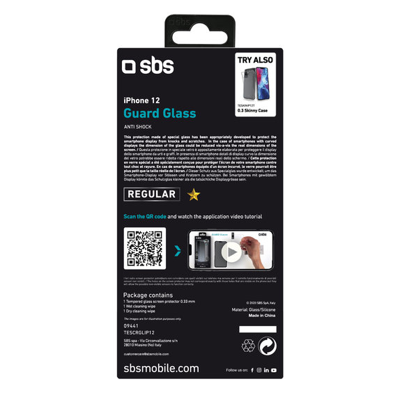 SBS - Tempered Glass for iPhone 12 mini, transparent