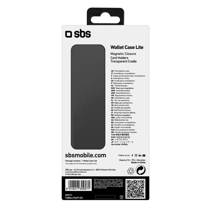 SBS - Case Book Wallet Lite for iPhone 12 mini, black