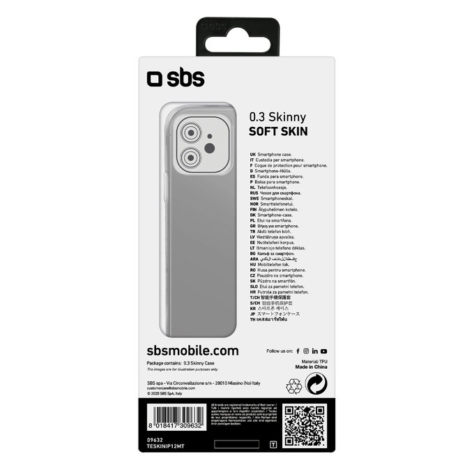 SBS - Case Skinny for iPhone 12 & 12 Pro, transparent