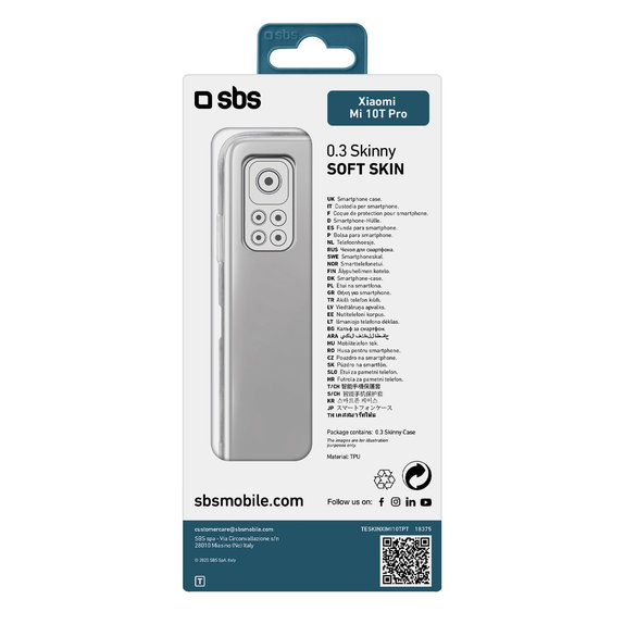 SBS - Case Skinny for Xiaomi Mi 10T Pro, transparent