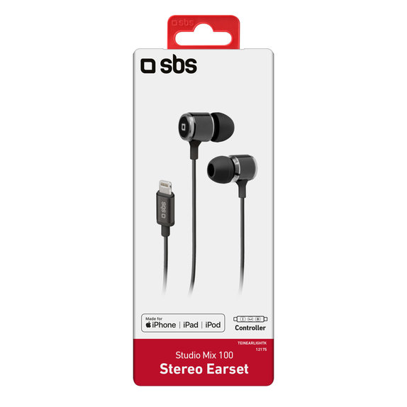 SBS - Headphones with Microphone, Lightning, black