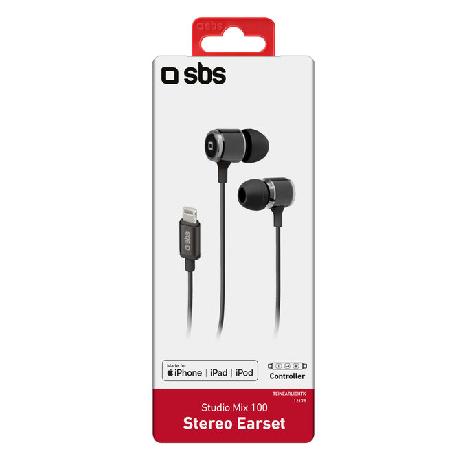 SBS - Headphones with Microphone, Lightning, black