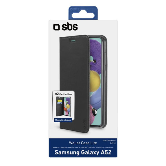 SBS - Case Book Wallet Lite for Samsung Galaxy A52, black