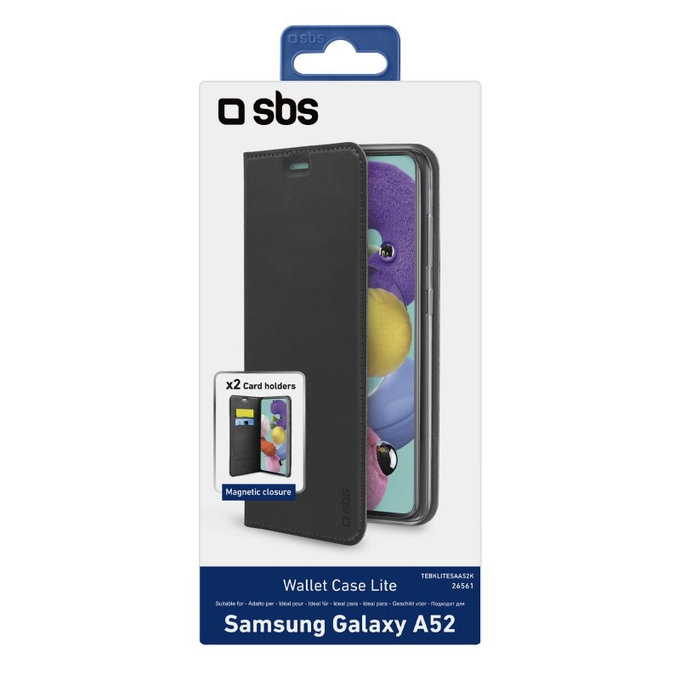 SBS - Case Book Wallet Lite for Samsung Galaxy A52, black