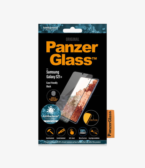PanzerGlass - Tempered Glass Case Friendly AB for Samsung Galaxy S21+, Fingerprint komp., black