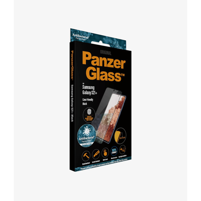 PanzerGlass - Tempered Glass Case Friendly AB for Samsung Galaxy S21+, Fingerprint komp., black