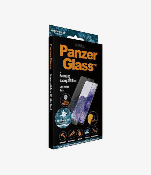 PanzerGlass - Tempered Glass Case Friendly AB for Samsung Galaxy S21 Ultra, Fingerprint komp., black