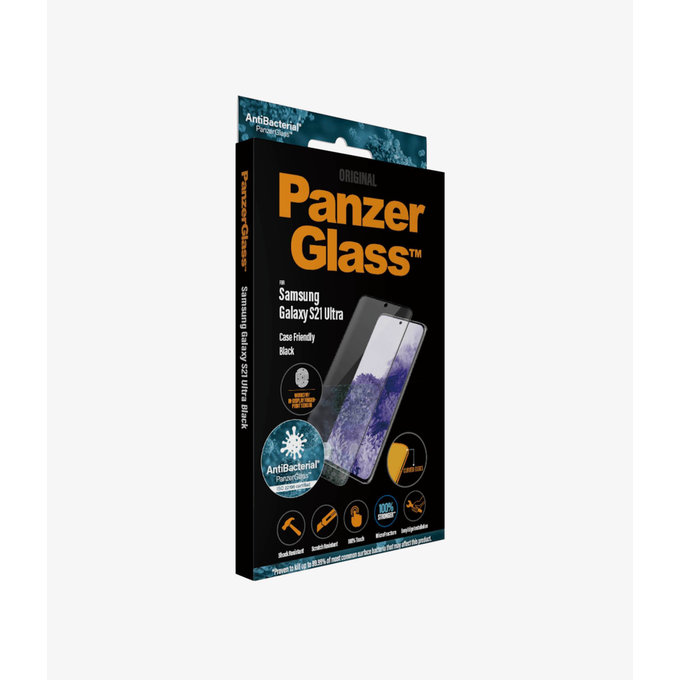 PanzerGlass - Tempered Glass Case Friendly AB for Samsung Galaxy S21 Ultra, Fingerprint komp., black