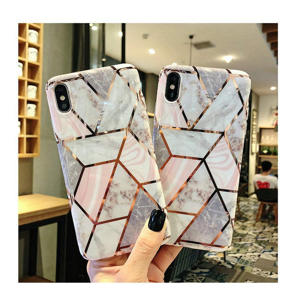 Tech-Protect - Marble case for iPhone SE 2020/8/7, pink
