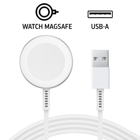 Magnetic charging cable for Apple Watch, USB-A, 1 m, Stainless Steel, bulk