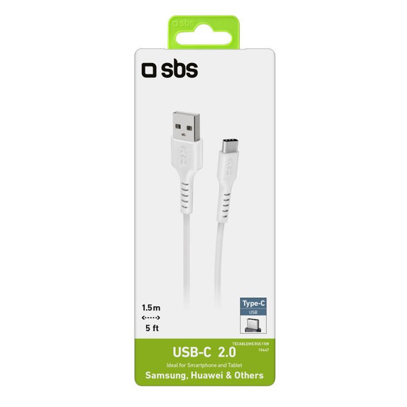 SBS - USB-C / USB Cable (1.5m), white
